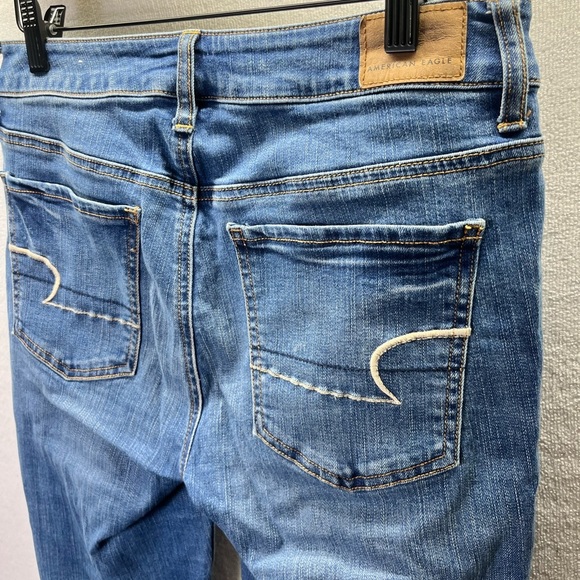 American Eagle Jegging Jeans Womens 6 Long Tall Blue Denim Super Stretch 2204 - Picture 10 of 11